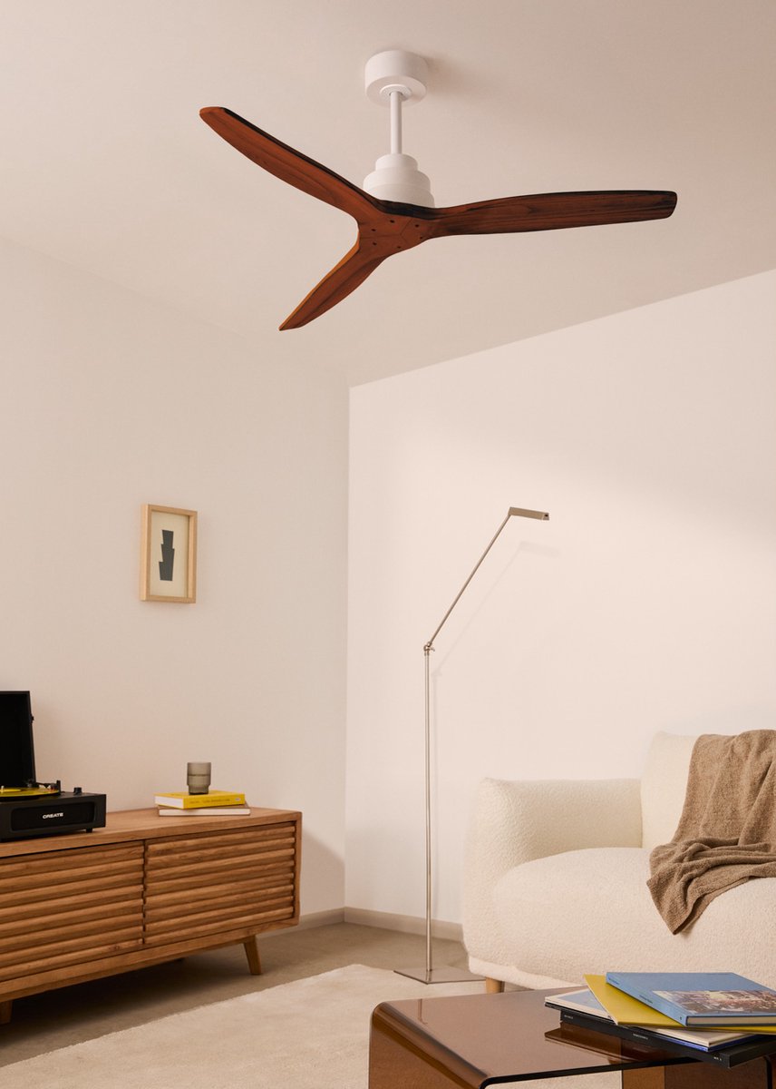 CREATE - Plafondventilator 40W silent Ø132 cm - Met Wifi - Met Afstandsbediening - 6 Snelheden - Timer - Zomer/Winter functie - Wit - WIND STYLANCE – foto 2