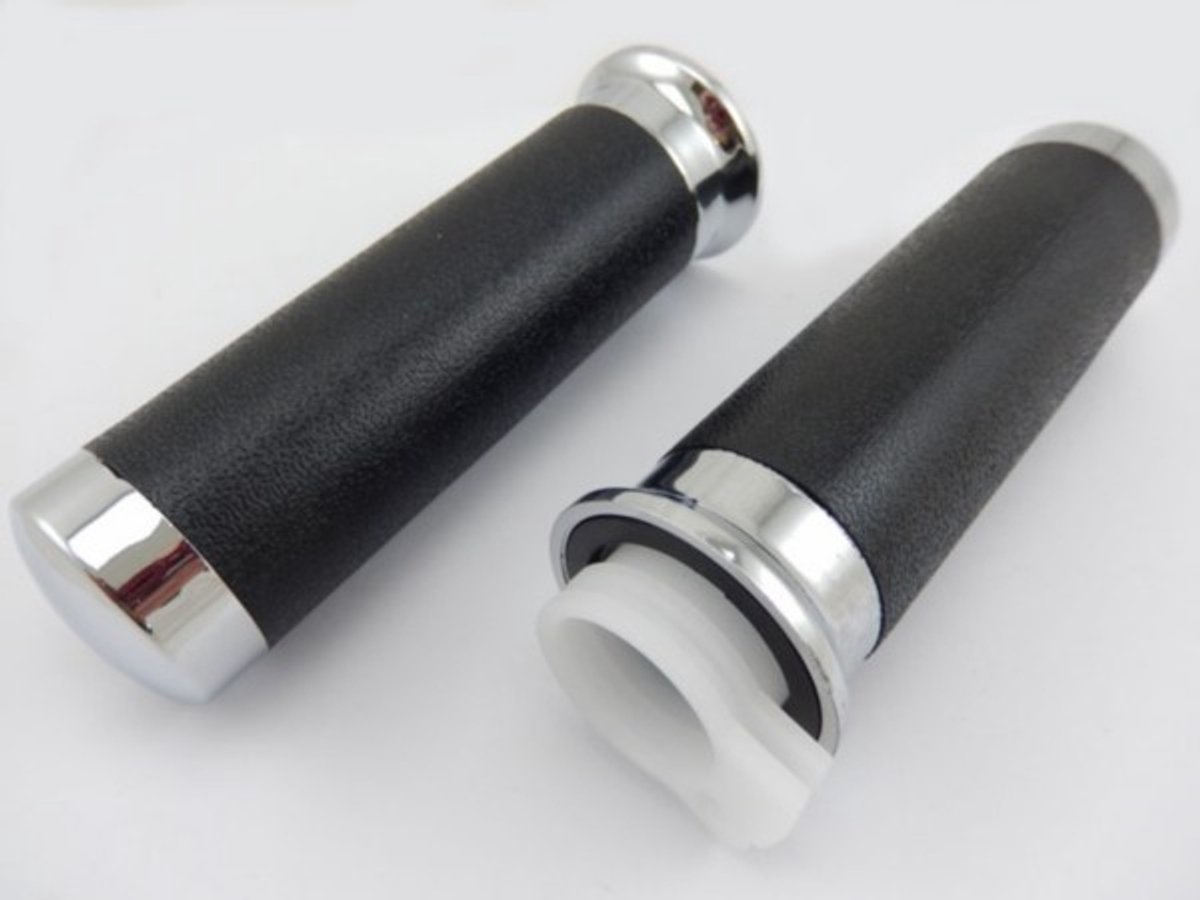 Power1 handvatset + gasdraaistuk 25/30mm china4t/OldClass/retro zwart