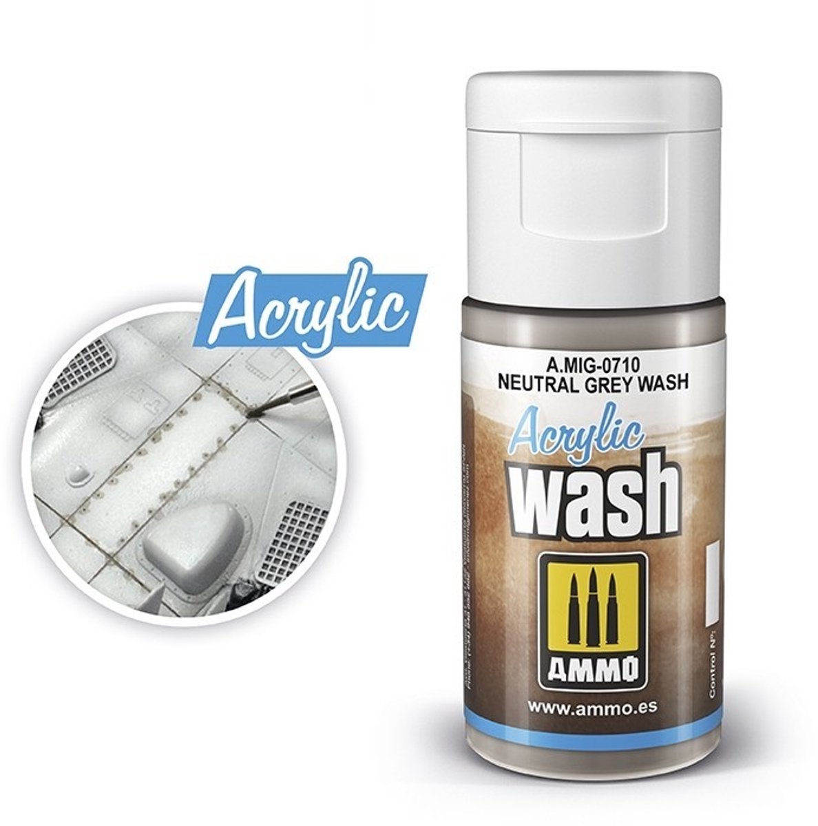 Bol.com AMMO by Mig Jimenez Modelbouwdecoratie - MIG 0710 Acrylic Wash Neutral Grey - 15ml Effecten potje aanbieding