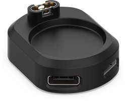 OneOne draadloze lader voor smartwatch met 1,0m oplaadkabel. Oplader adapter past op Garmin Vivoactive 3 / 3 music, Vivoactive 4 / 4s, Vivosport, vivomove sport, vivomove 3 / 3S, Move Luxe, Move Style, Active, Active S, Tactix Delta, Swim 2