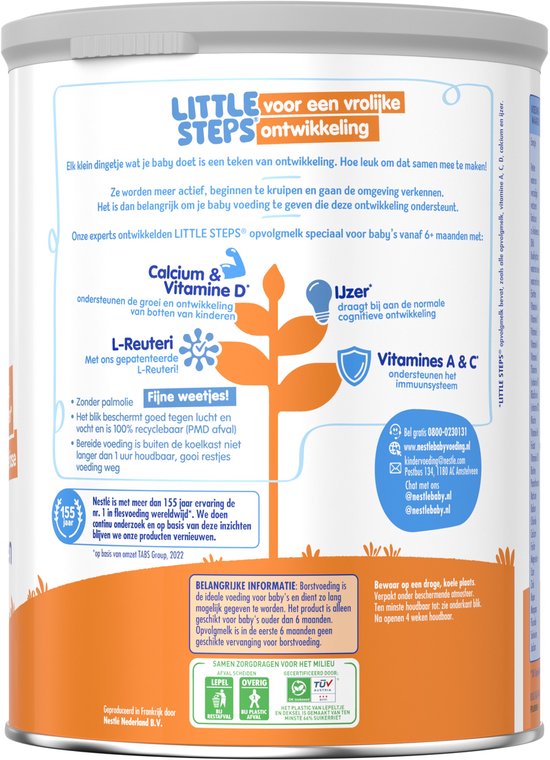 Nestlé Little Steps 2 - Flesvoeding 6+ maanden - 2x 800 gram - Babymelk - babyvoeding van Nestlé — afbeelding 2