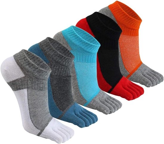Allecto Plus - Chaussettes en coton à cinq orteils pour hommes et femmes - Set de 5 paires - Idéales pour la Course à pied et le Sport