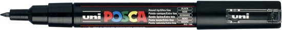 Markeerstift POSCA PC-1M Zwart (6 Stuks)