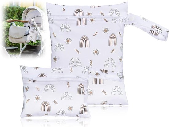 2 stuks wetbag voor kleuterschool, grote luiertas, natte tas, 28 x 30