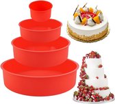 WENTS Siliconen Bakvorm Rond, 2 Stuks Cakevorm 20 Cm Rond Anti Aanbak En Snel Losgemaakte Bakvormen Set Voor Laagcake Kaascake Regenboogcakes En Chiffoncake