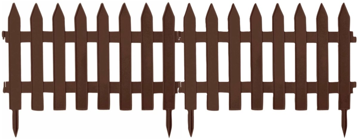 Prosperplast Tuinhekjes - 14x stuks - kunststof - 700 cm - 60 x 40 cm - bruin - borderrand - tuinafscheiding