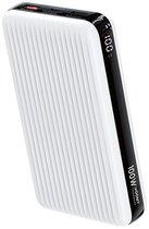 Voomy Powerbank 20000 mAh - 100W Snellader - Geschikt voor Laptop, telefoon, tablet en meer - USB C Power Delivery & LED indicator - USB C & USB A - Wit