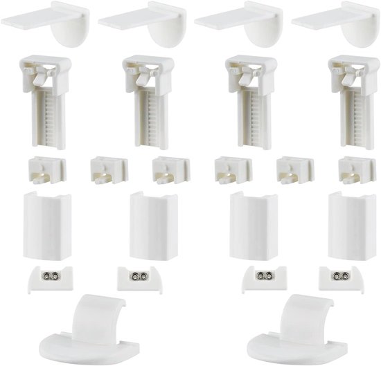HAPPOW Set van 48 stuks plissé reserveonderdelen, klemhouder, klemhouder, met klemhouder, afdekking, 2 mm stop, ideaal voor eenvoudige montage zonder boren