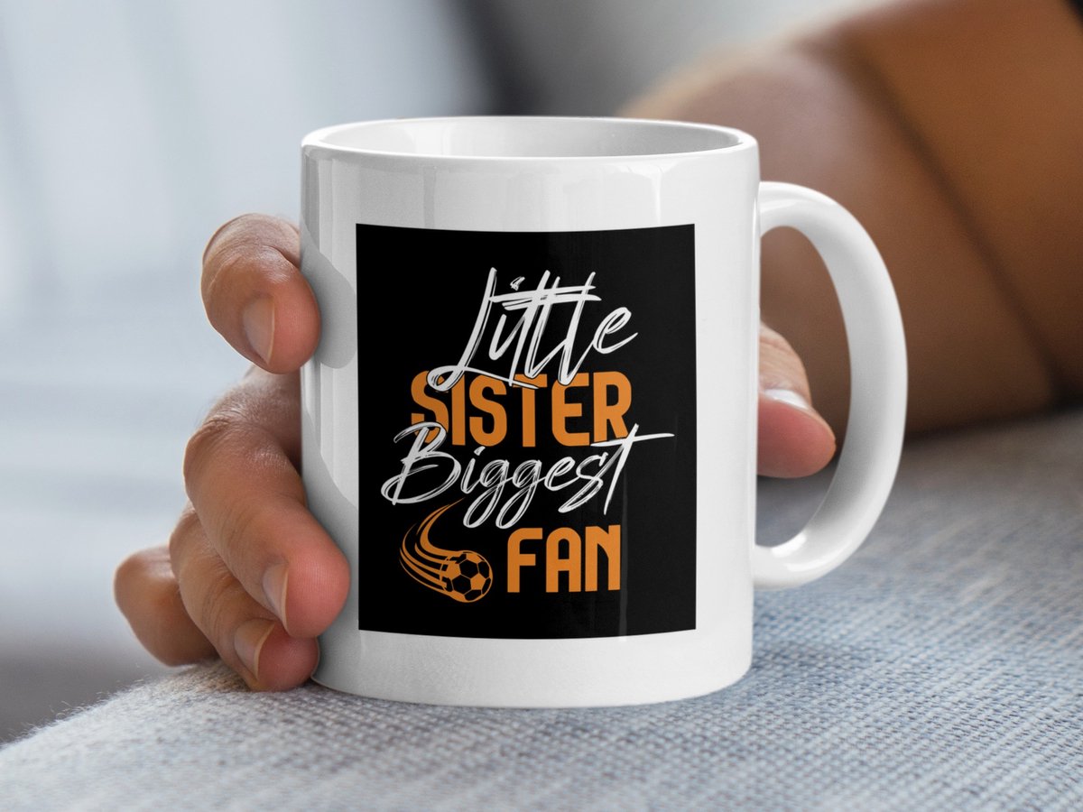 Voetbal Mok, Little Sister Biggest Fan, Voetbal Cadeau, Zuster Cadeau, Mok Cadeau, Sport Mok, Voetbal Liefhebber Cadeau, Funny Mok