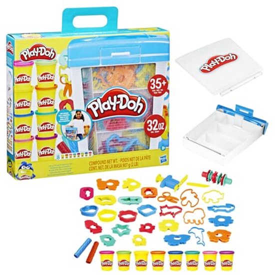Play-Doh knutselset meeneemkoffer creatief speelgoed multicolor.