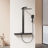 EMKE Doucheset F13 - met Thermostaat - Brede Glasplank 71cm - 3 Stralen Handdouche - met Kraanuitloop