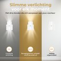 Wit nachtlampje met 3 standen: ON, AUTO (na 60s uit) en OFF.