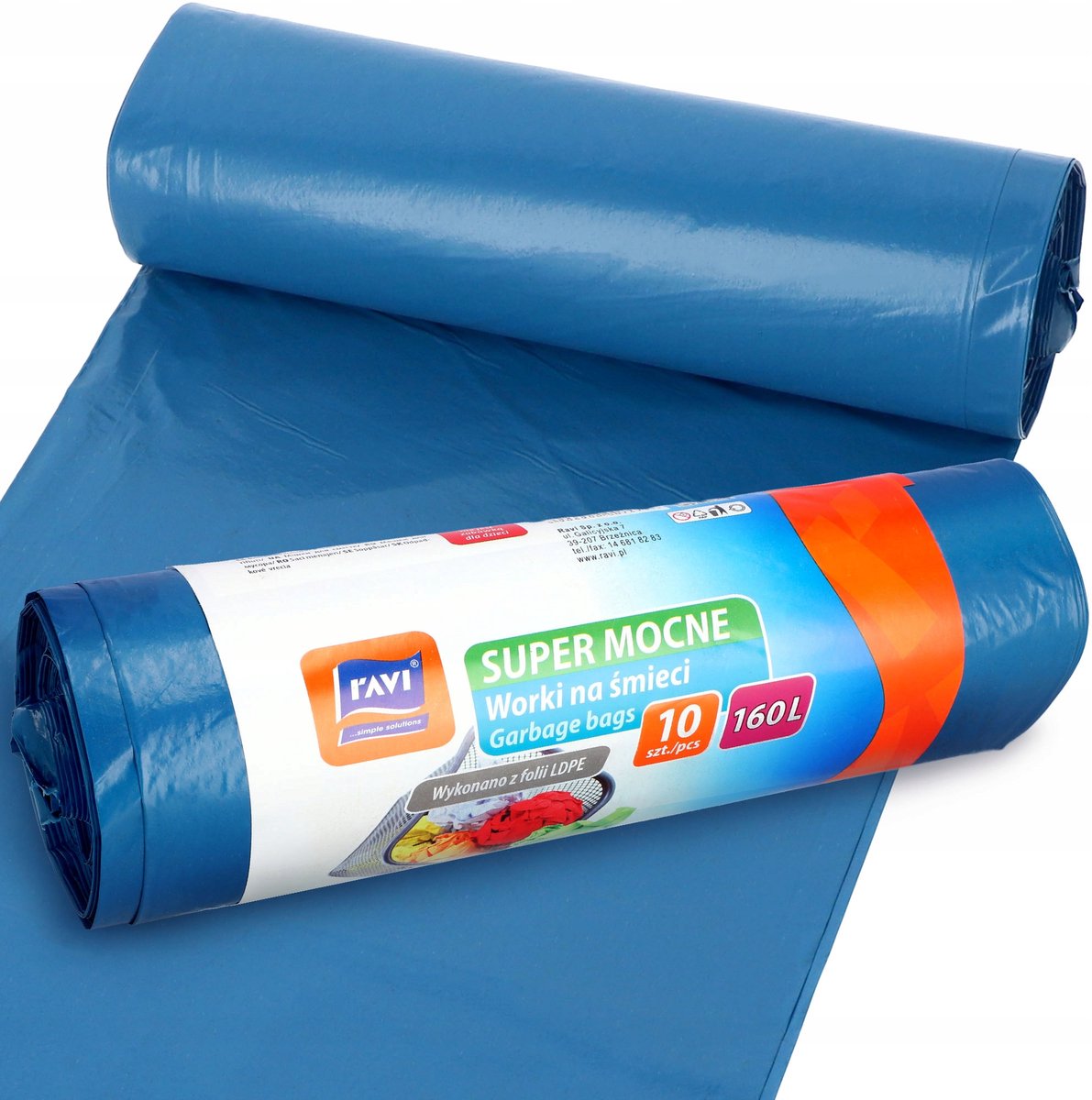 Vuilniszakken blauw sterk 10 stuks 160l
