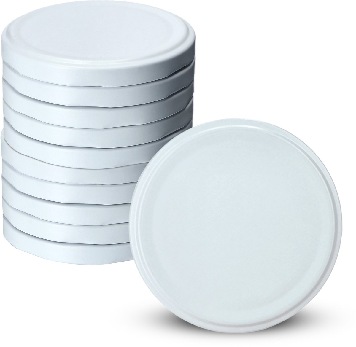 KADAX Schroefdeksel voor potten, metalen twist-off-deksel, 63 mm, reservedeksel voor inmaakpotten, flessen en weckpotten (wit, 10 stuks)