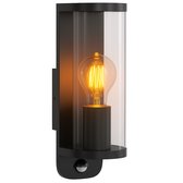 Luminize Buitenlamp met bewegingssensor - Wandlamp met sensor - 12x8x28cm - E27 fitting - zwart