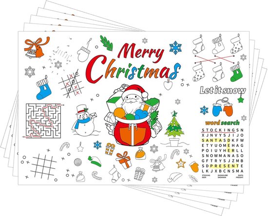 Kerst placemat voor kids - free printable • Blitz Ontwerpt