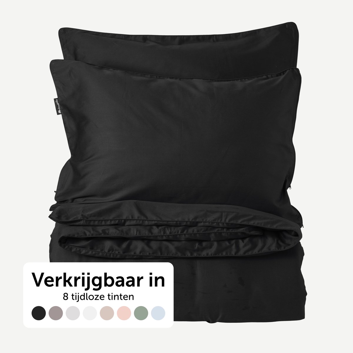 Cloudpillo Beddengoed (incl. 2 kussenslopen 55x75) - Extra zacht, Ademend en Antibacterieel - Vochtbestendig met verborgen rits - Midnight Black - 200x200 cm