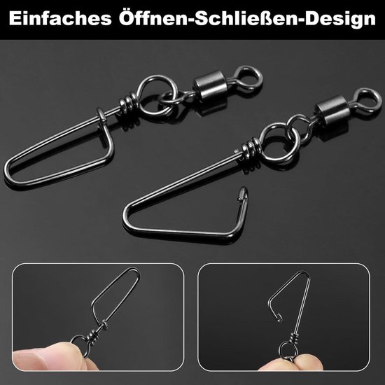 Midnight Moon Crane Swivel met Coastlock Snap - Ahoy Hengelsport