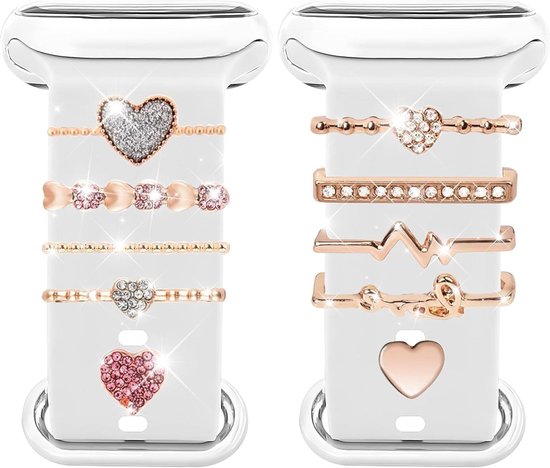 Allecto Plus - Metalen Armband Charms voor Apple Watch Series - Rose Gold - 10 Stuks