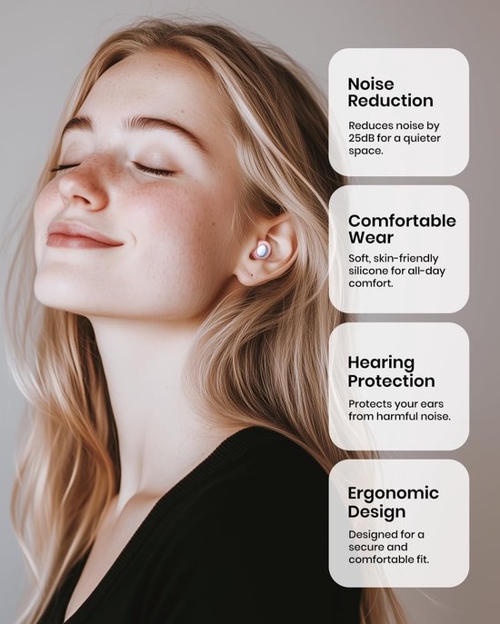 Slaapoordoppen - Oordoppen voor slaap en gehoorbescherming Roze - oordopjes voor slaap, diepe concentratie - Sleep Plugs - Slaapdoppen
