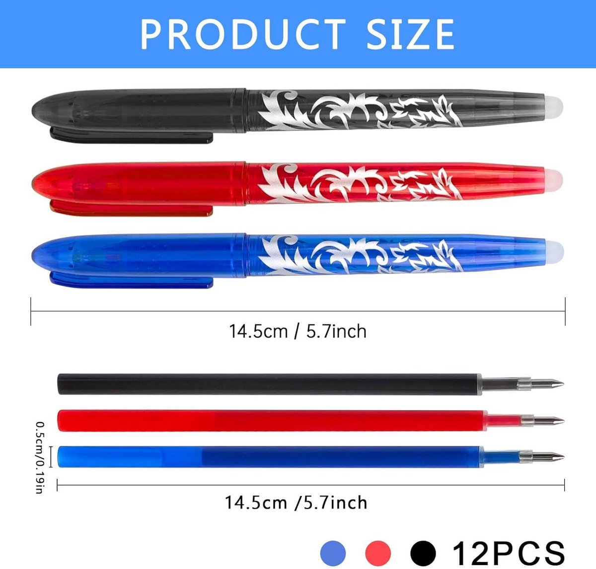 Uitwisbare balpen, gelpen, 6 rollers, uitwisbare pennen, uitwisbare Uitwisbare balpen, gelpen, 6 rollers, uitwisbare pennen, uitwisbare