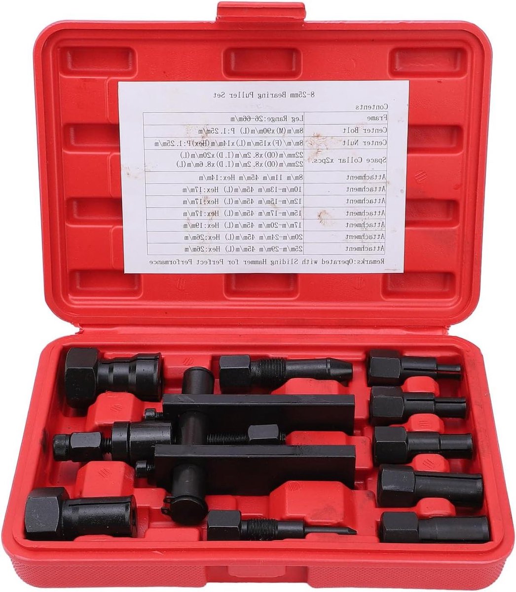 Allecto Plus - Inner Bearing Puller Set voor Motorfietsen - 8-25 mm - voor Auto en Tractor