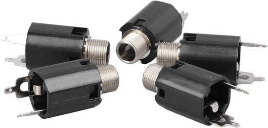 2Er-Stück 6.35Mm-Stereo-Buchse -6,35 Mm Trs-Buchsenhalterung mit Unterlegscheibe Und Mutternlötung für Gitarrenpedale Bass Fender-Fußschalter Und Alle Anderen Anwendungen mit 6,35 Mm