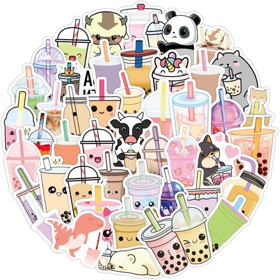 50 stuk kat cat Cartoon stickers voor kinderen en volwassenen