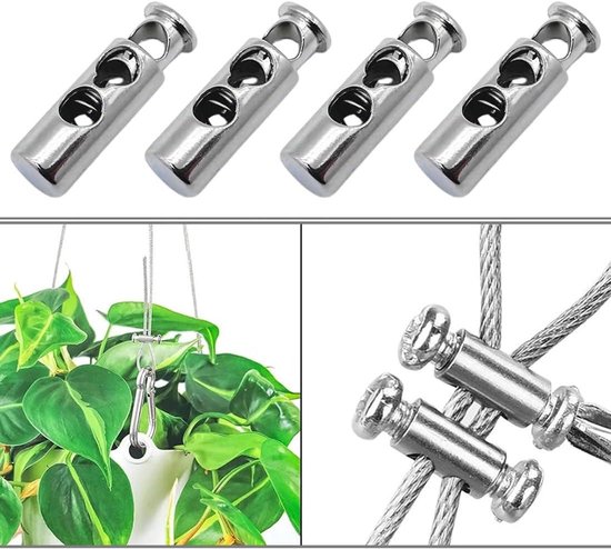 Flintronic Kabelklemmen 4 mm, 60 stuks aluminium hulzen, knijphulzen, 4 mm, wurgklemmen van aluminium, dubbele hulzen voor kabels, draad, kabelverbinders, staalkabel, rubberen kabel en kabel