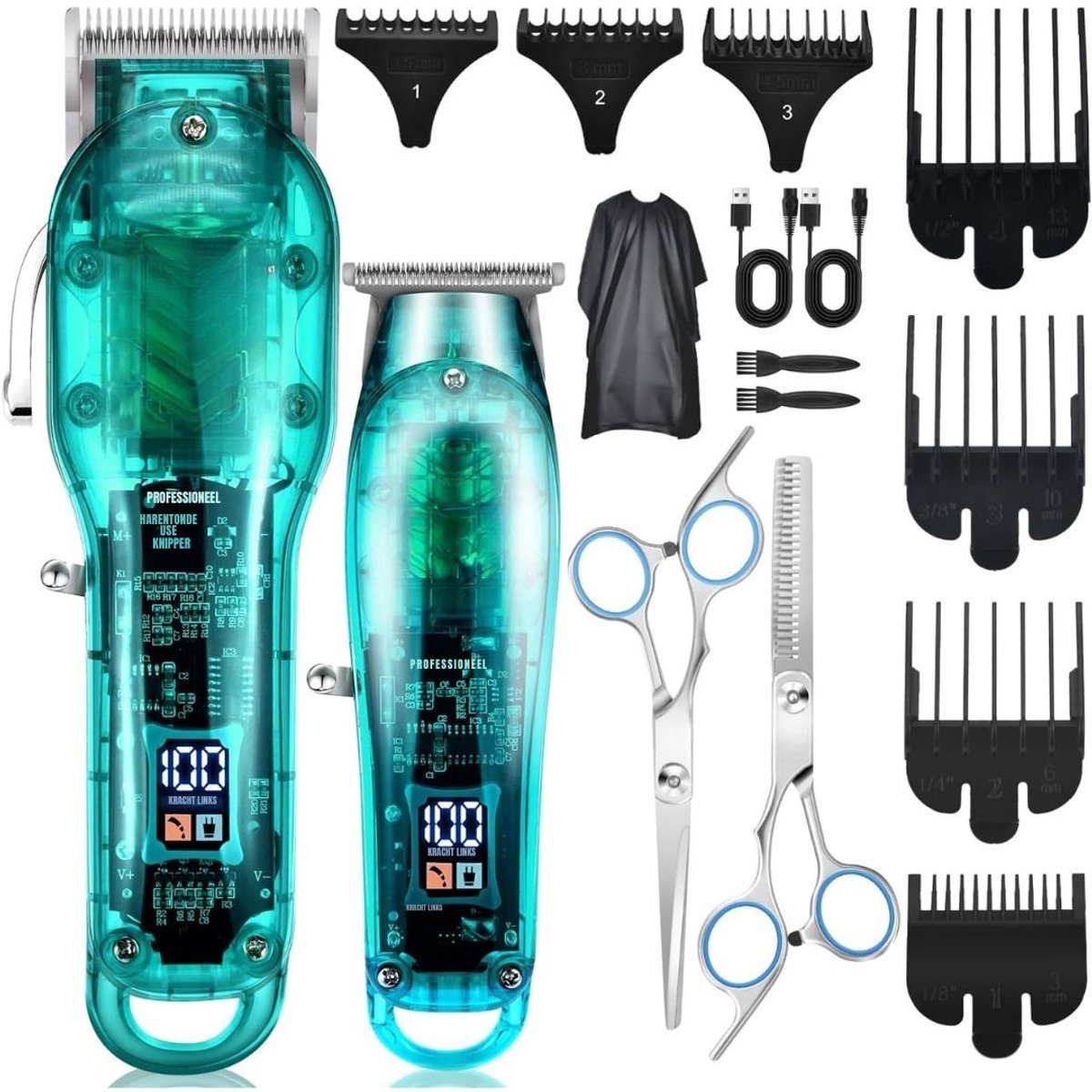 Thuys – Kappersset – Professionele – Set Voor Mannen – 26 x 25 x 10cm – Blauw