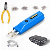 Lasapparaat, 100 W, kunststof lasapparaat, set, auto, bumper, reparatieset, 400 stuks, laspijker, reparatieset, reparatie van gebroken gescheurde kunststof onderdelen, rood