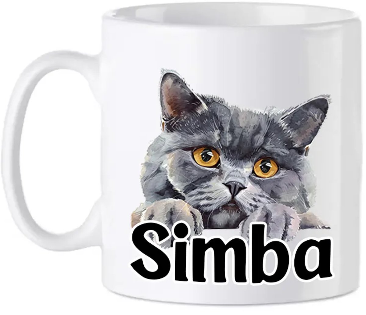 Brits korthaar mok met naam - Kattenmok - Gepersonaliseerd - Cadeautip