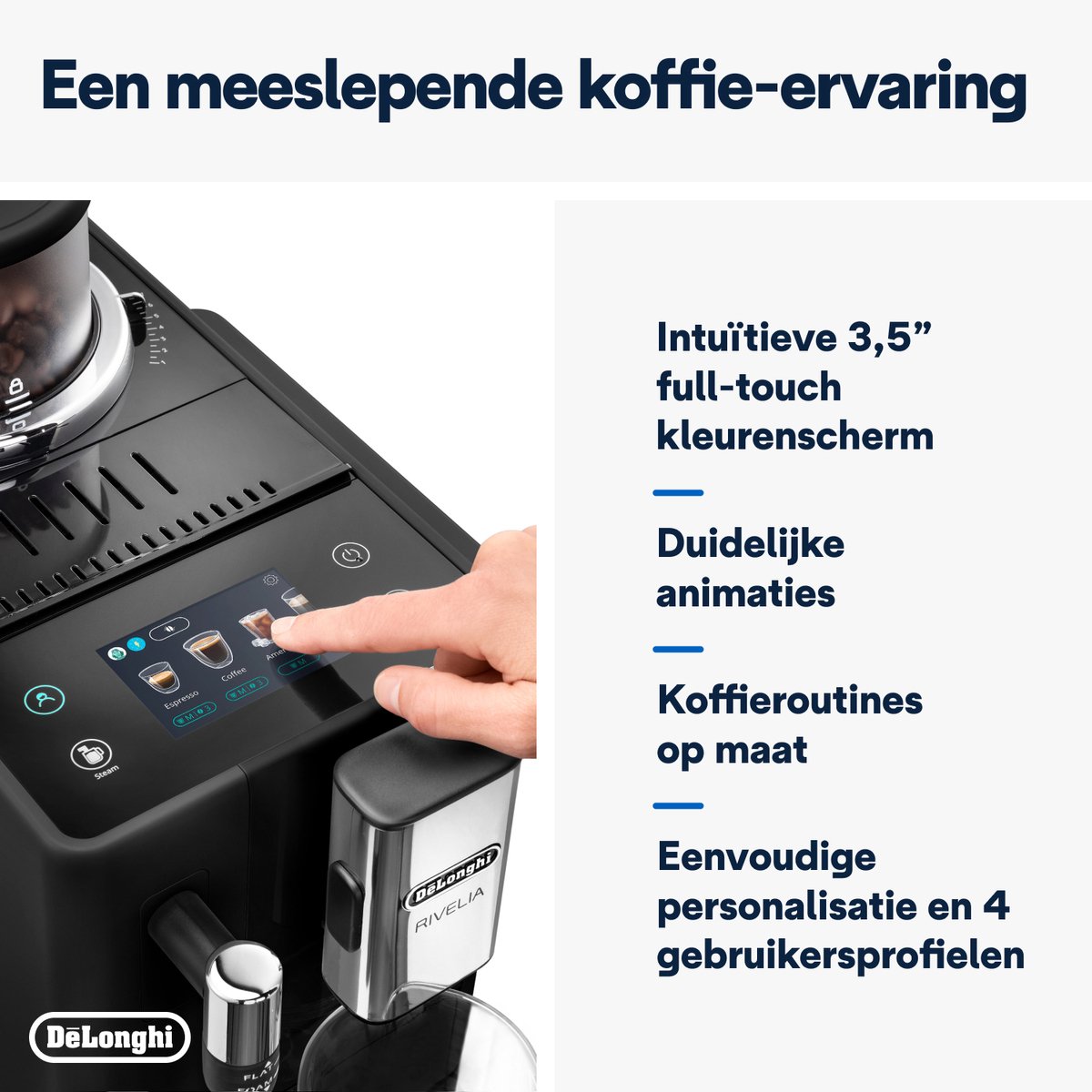 De'Longhi Rivelia EXAM440.35.B - Volautomatische espressomachine - Onyx Black - Koffiemachine met bonen — afbeelding 4
