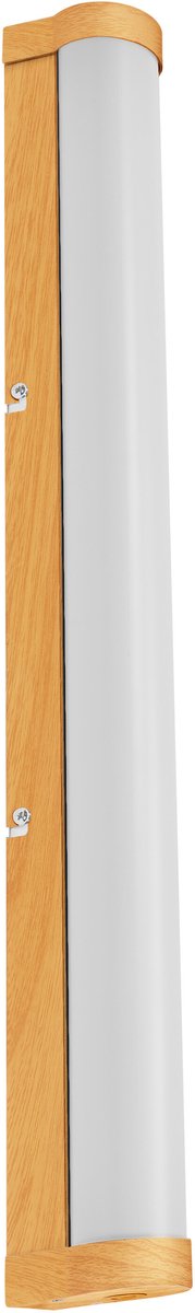 OSRAM ORBIS Tube LED spiegel/wandlamp, mat glas/houtdecor, 12W, 1200lm, dimbaar, 3000/4000K verstelbaar via wandschakelaar, 60cm diameter, IP44 bescherming tegen vreemde voorwerpen/spatwater