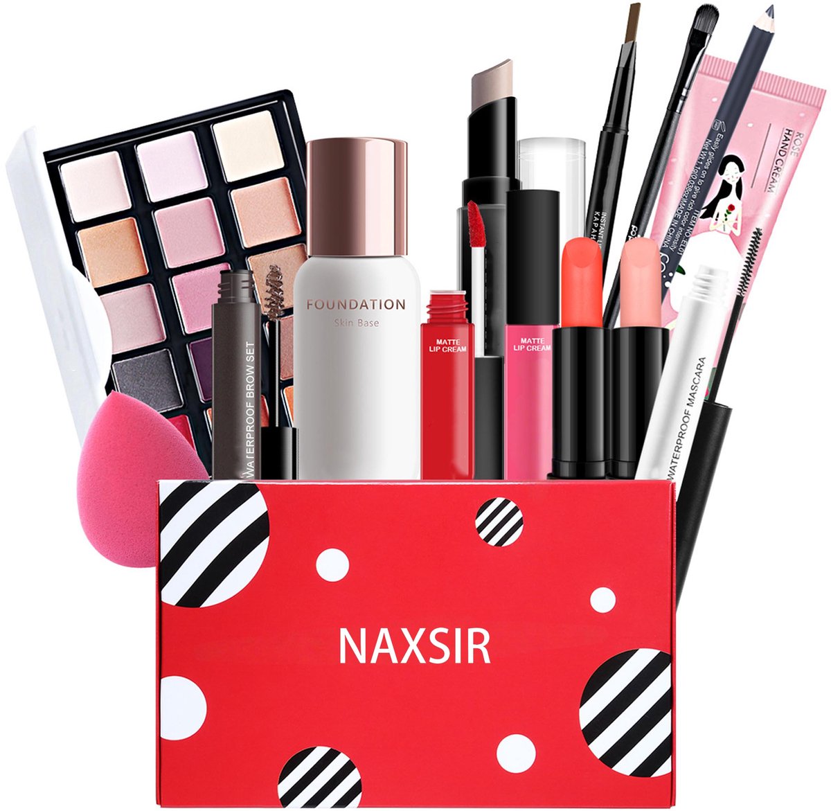 NAXSIR 29-delige Make-up Geschenkset – Volledig voor Beginners & Make-up Liefhebbers | Lichte Basisessentials met Must-Have Items