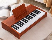 WK Elektronische Houten Kinderpiano – 37 Toetsen piano– Houten Speelpiano met Walnoot Afwerking – Realistisch Geluid – Batterijgevoed – Voor Beginners – 3W