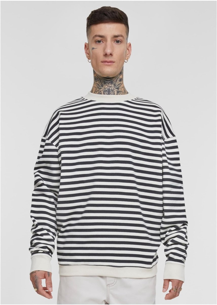Urban Classics Striped Crewneck sweater/trui M Beige