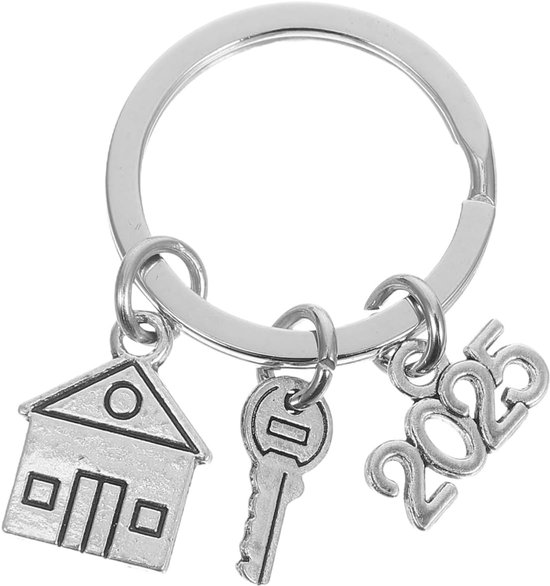 Nieuw huis sleutelhanger | sleutelhangers | zilver