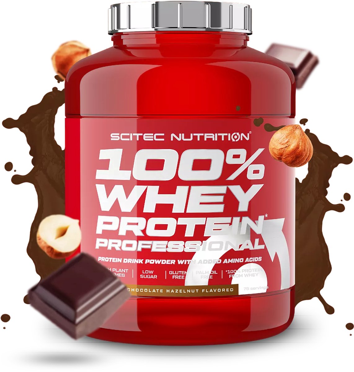 Scitec Nutrition® - 100% Whey Protein Professional (2350 gram - Chocolate/Hazelnut) - Chocolade/Hazelnoot - 78 eiwitshakes - Premium proteine poeder - eiwitpoeder met aminozuren