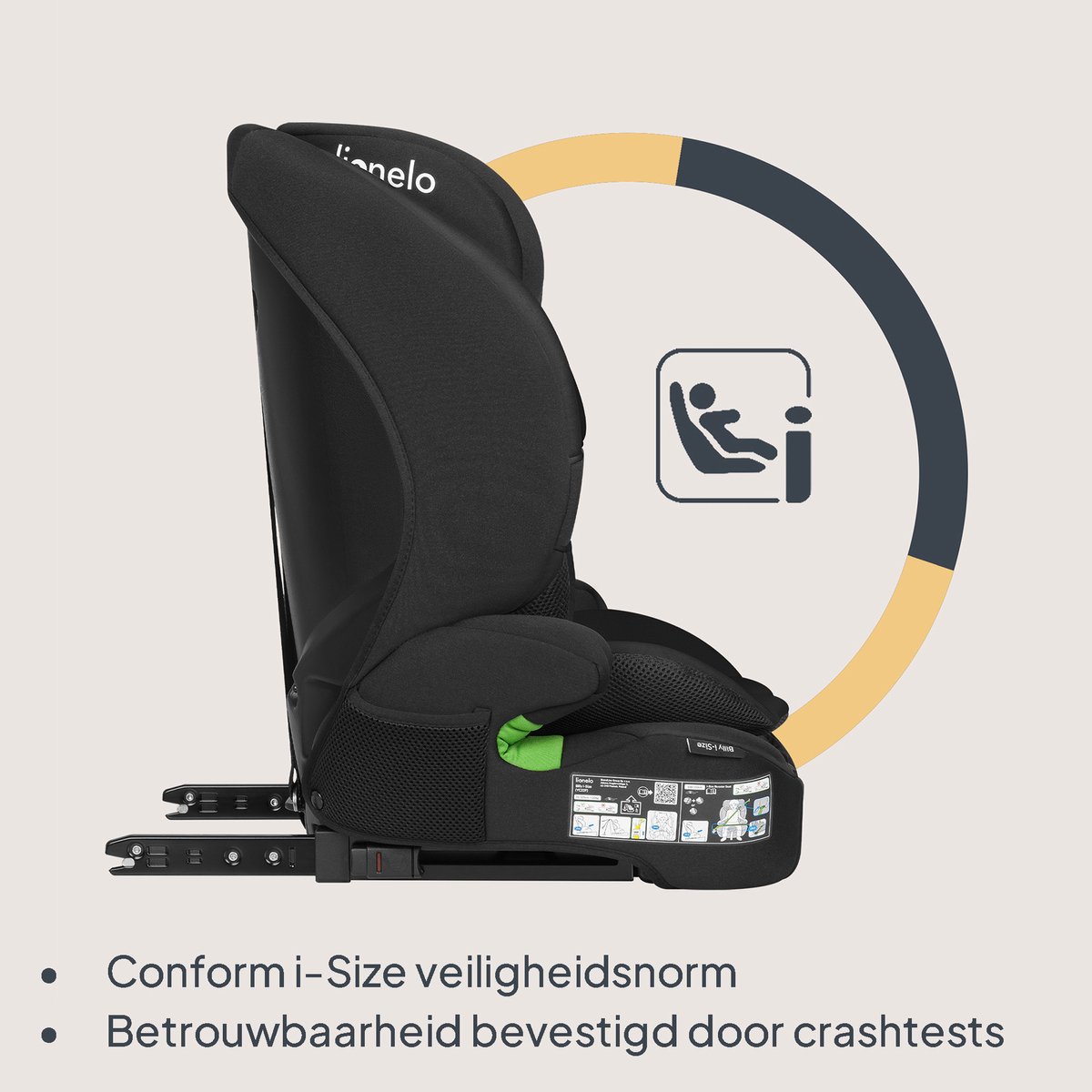 Lionelo Billy i-Size – ISOFIX Autostoel Groep 1/2/3 76-150 cm thumbnail 4