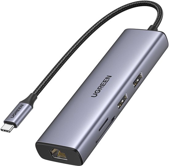 UGREEN USB C Hub 7-in-1 Dock Ethernet Gigabit HDMI 4K PD 100W SD-kaartlezer MacBook iPad Galaxy