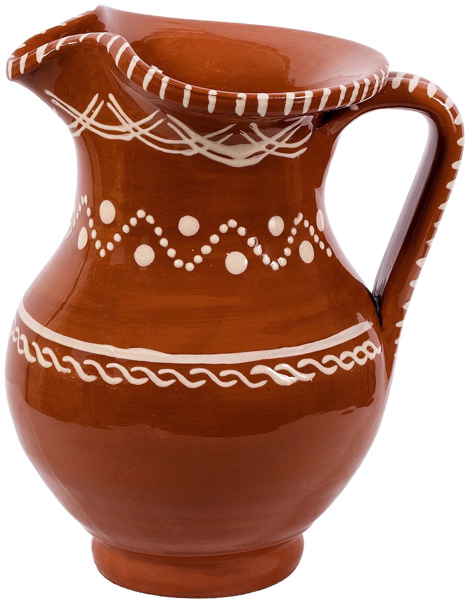 Socerâmica - Karaf Infusa terracotta wit beschilderd 24cm - Karaffen