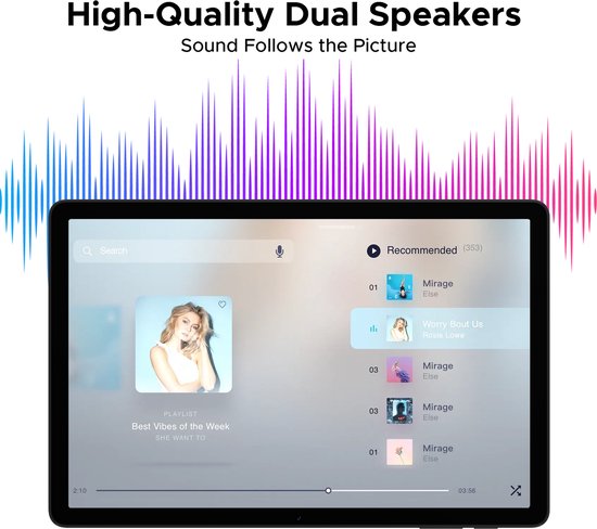 DOOGEE Tab A9 Pro+ Android-tablet 15 11-inch HD IPS 90Hz- 6 GB RAM+ 128 GB ROM-8580 mAh-Octa-Core T7200-Dubbele luidsprekers-tablet 13 MP camera - Zwart van DOOGEE — afbeelding 5