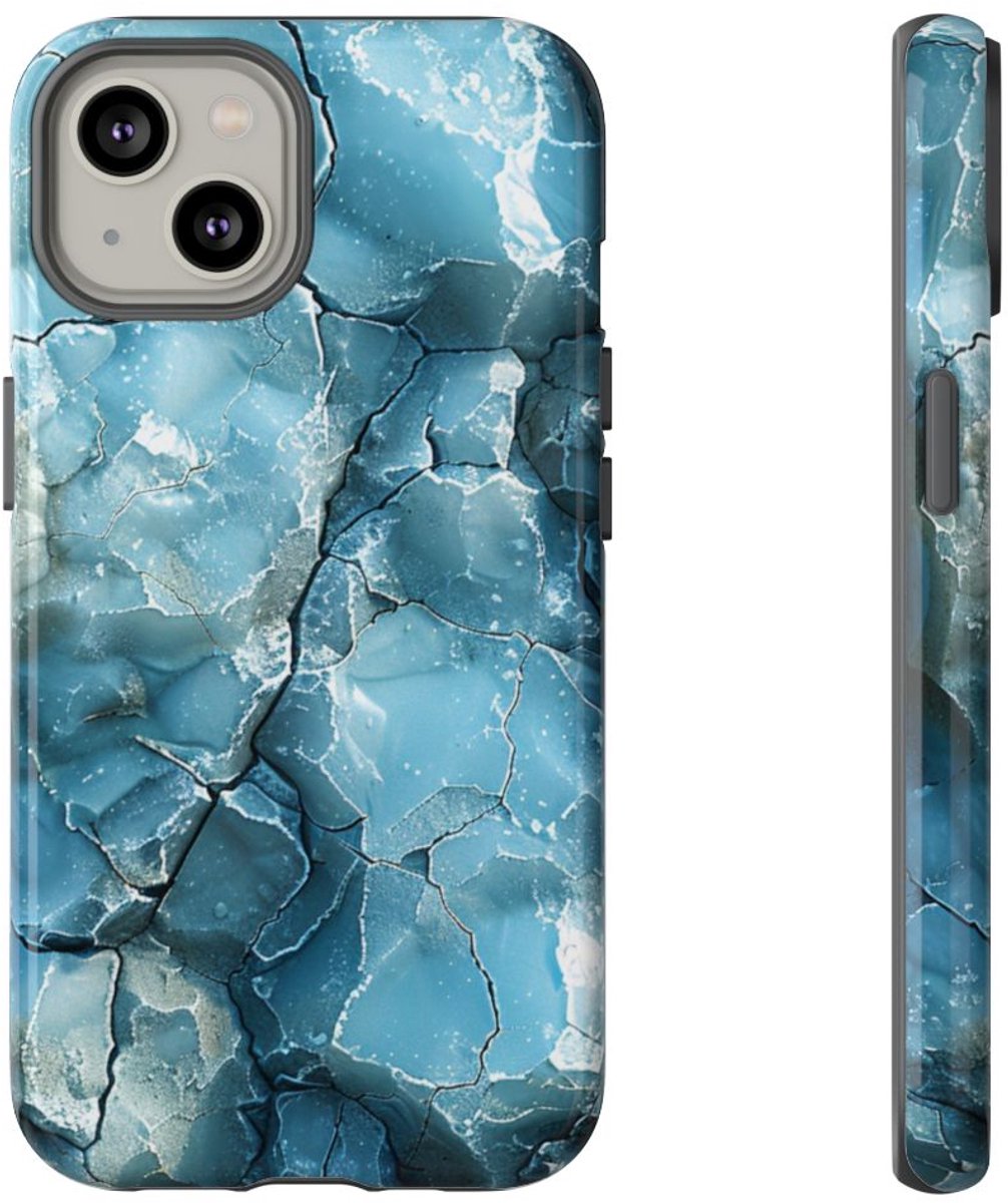 IJzige Fractalstructuur met Grunge – Telefoonhoesje Geschikt voor iPhone 14