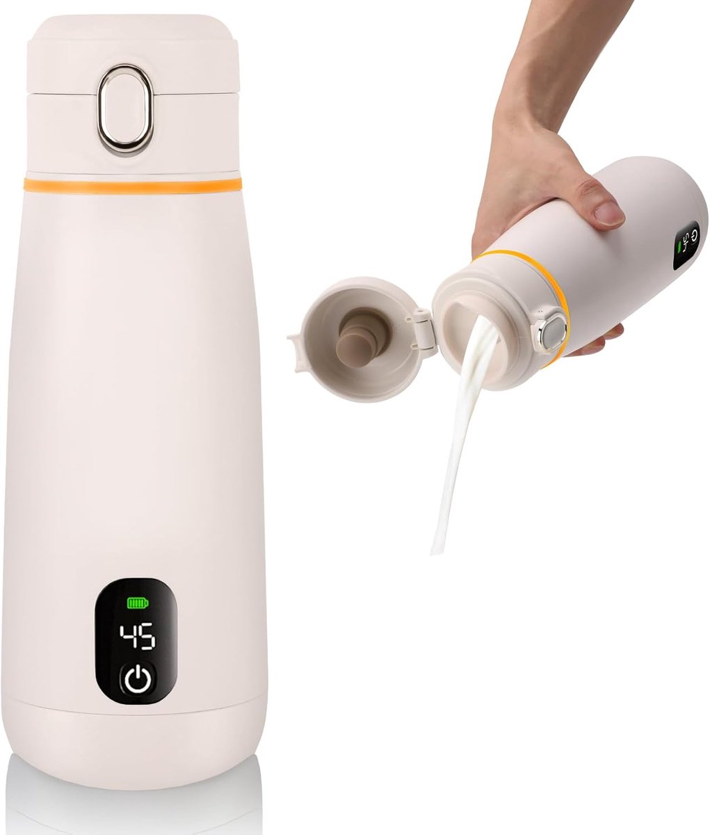 Lexium Flessenwarmer onderweg - Draagbare Baby Flessenwarmer - Intelligente Flesverwarmer - Oplaadbaar - Geschikt voor Borstvoeding & Babyvoeding - Draadloos te gebruiken om je melk op temperatuur te houden of krijgen