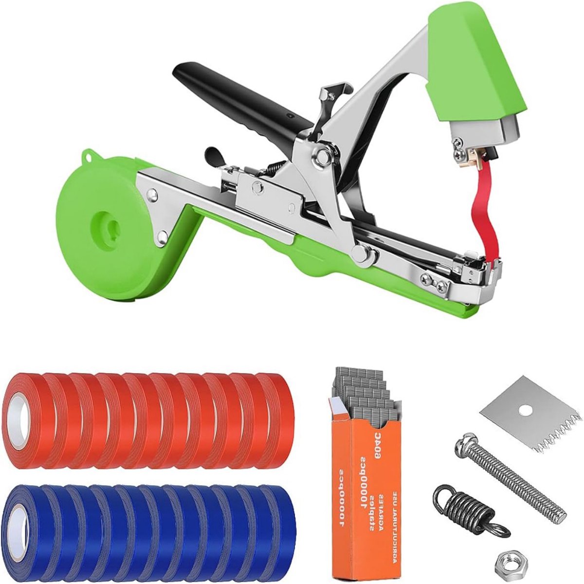EXCITAT Plantenbindmachine - Bindtang voor planten - Tuingereedschap - Tape apparaat - Wordt geleverd met spijkers en 20 rollen tape - Voor fruit, bomen en groenten