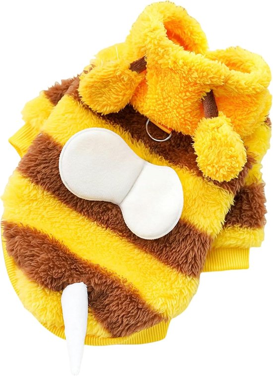 Hondenjas, hondenbijenkostuum, hondenbijenhoodie, huisdierbijenkostuum Halloween hoodie, katten- en hondenkostuum, bijentransformatie S