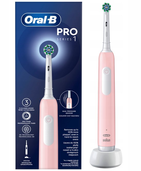 Oral-B Pro Series 1 - Elektrische Tandenborstel - Roze - 3D technologie - 3 poetsmodi