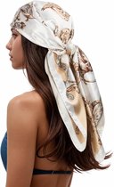 Foulard En Satin Bkemkri Pour Femme | Imprimé Luxe | 90x90 Cm | Multifonction | Cadeau Élégant