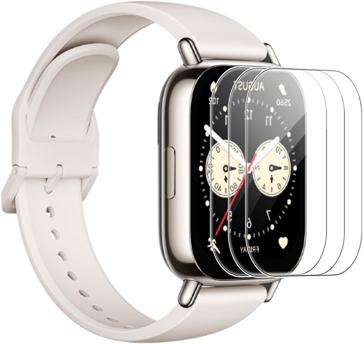 Krasbestendige Displaybeschermfolie geschikt voor Xiaomi Redmi Watch 5 Lite - 3 stuks - HD kwaliteit - 9H硤ig - screenprotector